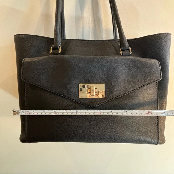 KATE SPADE Halsey Tote Leather Textured Large Exterior Pocket Shoulder Bag - Picture 4 of 15